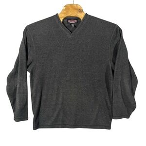Vtg Old Navy Fleece‎ Pullover V Neck Sweater Mens XL Gray Casual School Preppy
